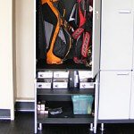 3 car garage, aurora - golf locker, garage cabinets lockable, overhead storage, electrical panel
